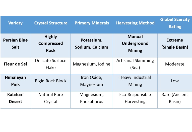 Persian Blue Salt, Rarest Salt in the World, Global Salt Hierarchy, Sylvinite Crystal, Structural Coloration, Luxury Tastes