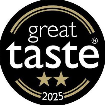 Great Taste Awards logo featuring two stars for 2025.
