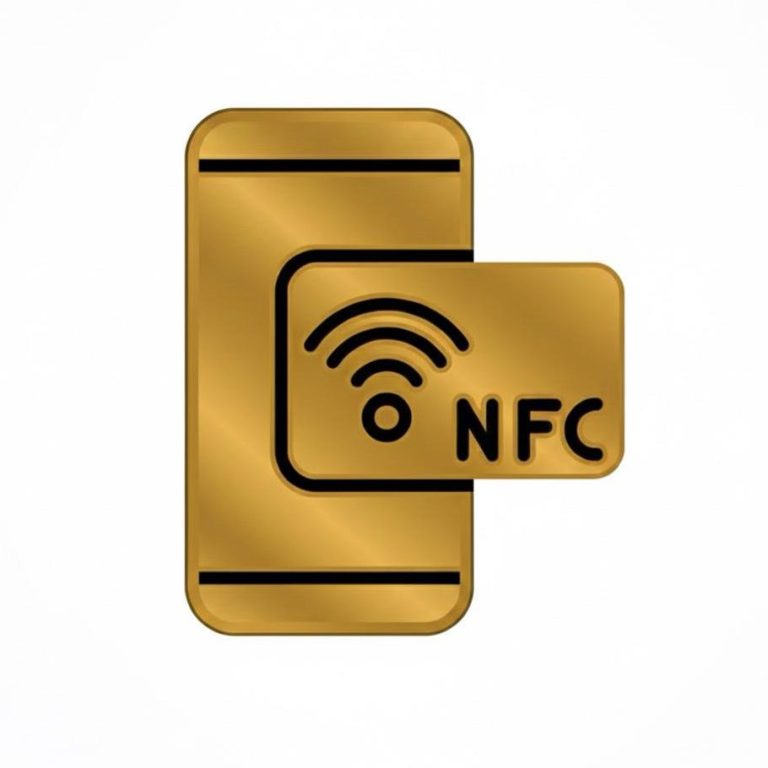 NFC symbol indicating a contactless communication feature.